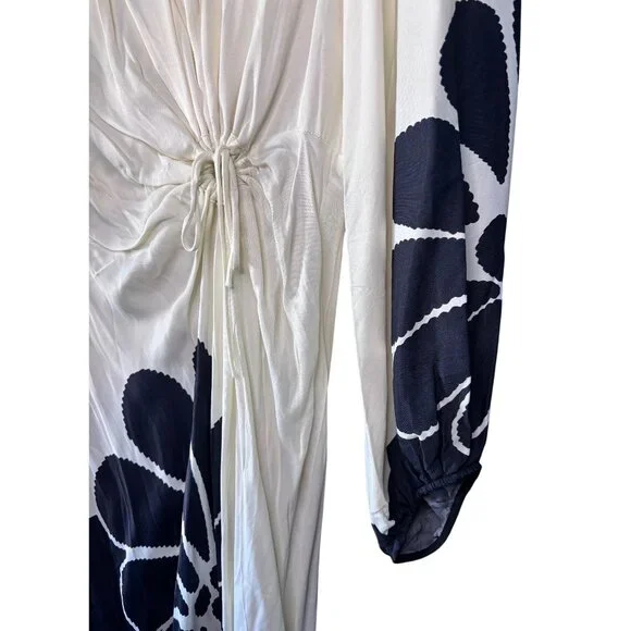 Farm Rio Palermo Floral Cut Out Maxi Dress Tropical Print XXS New With Tags - Picture 10 of 16